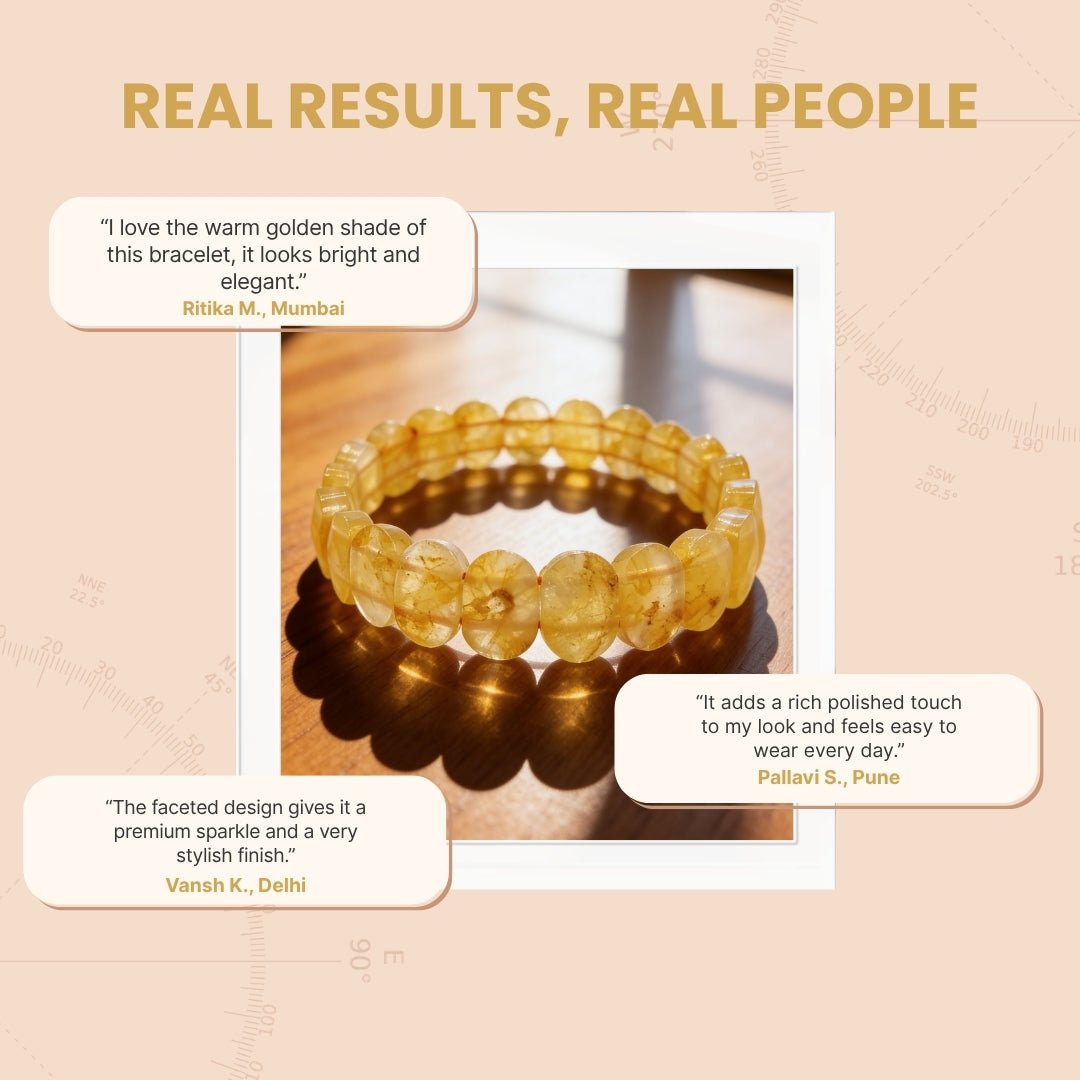 New Faceted Fancy Citrine Bracelet for Financial Luck [Stylish for Men & Women] - plusvalueindia