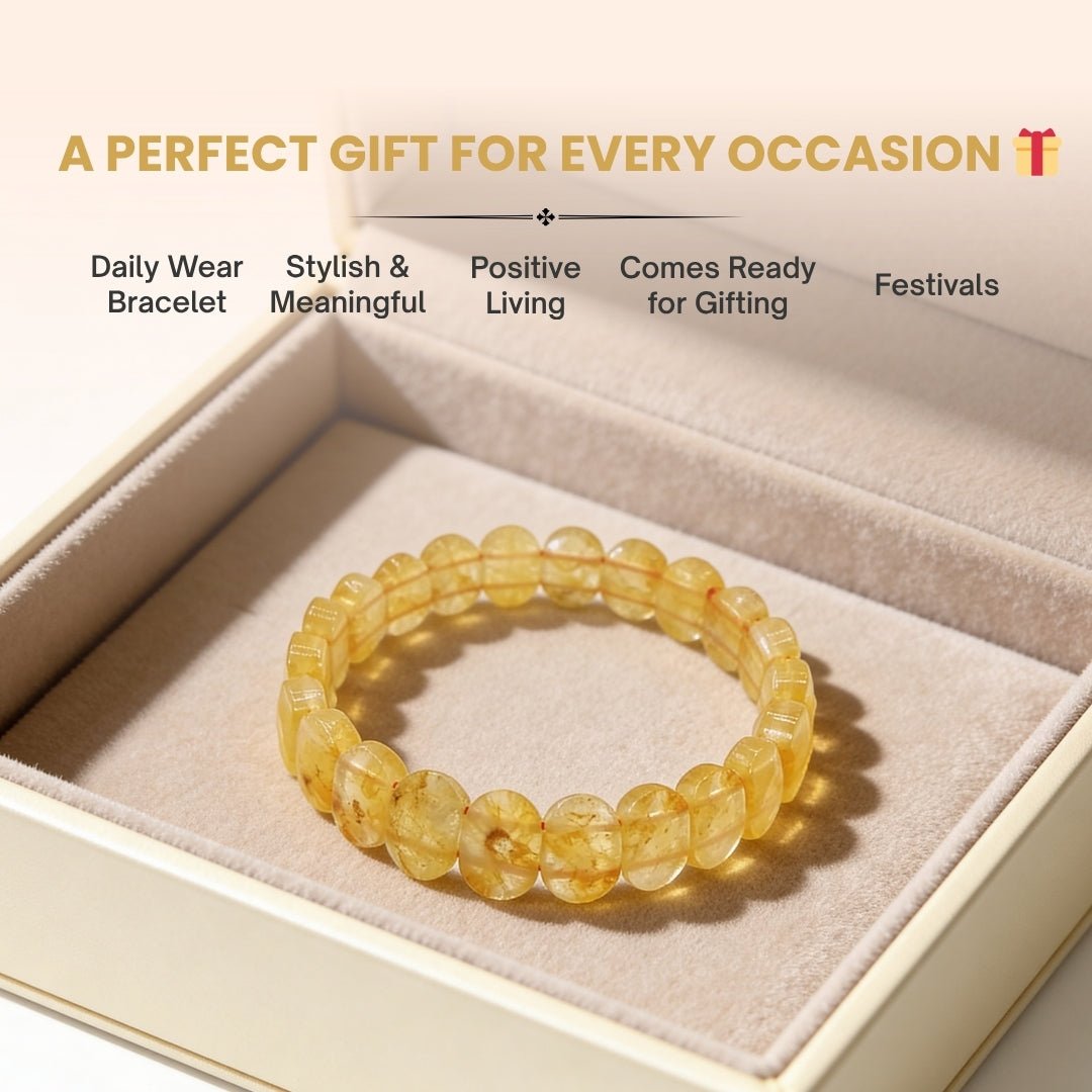 New Faceted Fancy Citrine Bracelet for Financial Luck [Stylish for Men & Women] - plusvalueindia