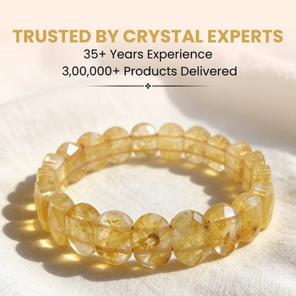 New Faceted Fancy Citrine Bracelet for Financial Luck [Stylish for Men & Women] - plusvalueindia