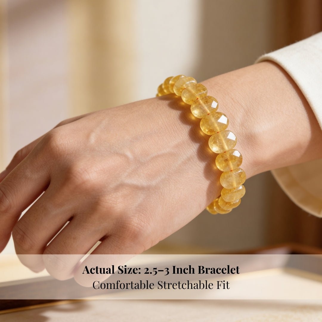 New Faceted Fancy Citrine Bracelet for Financial Luck [Stylish for Men & Women] - plusvalueindia