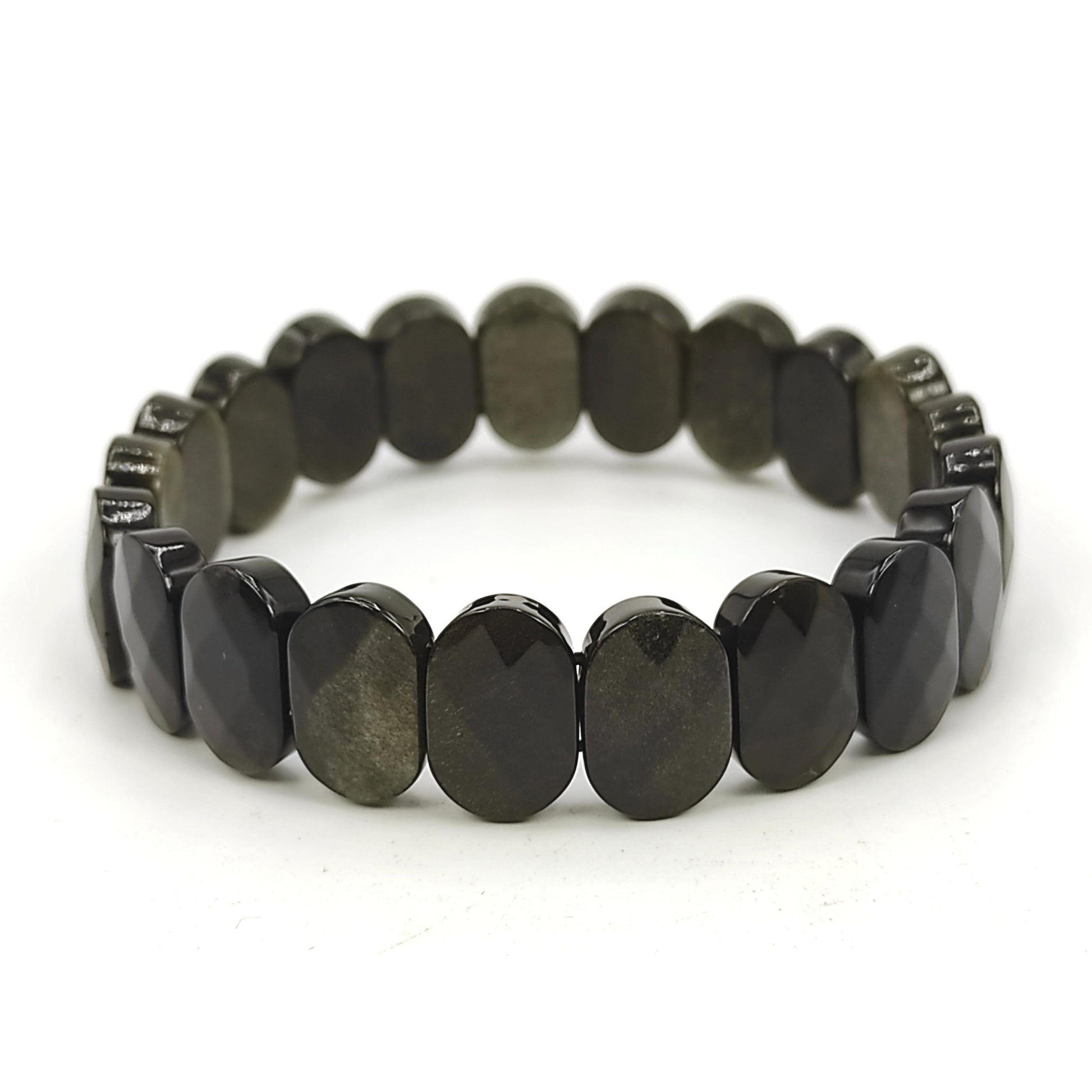 new golden black obsidian bracelet crystal healing reiki