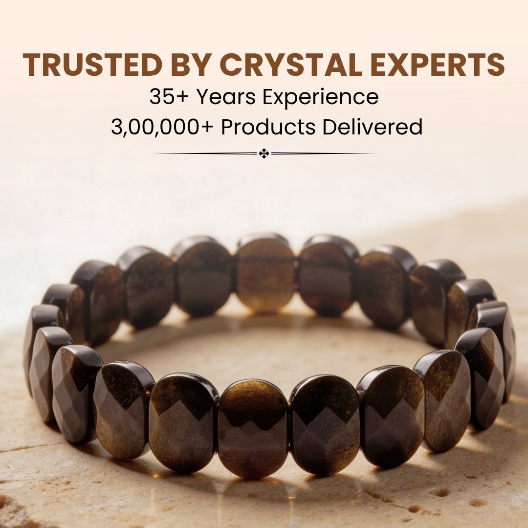 New Golden Black Obsidian Bracelet - plusvalueindia