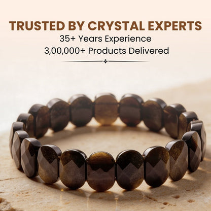 New Golden Black Obsidian Bracelet - plusvalueindia