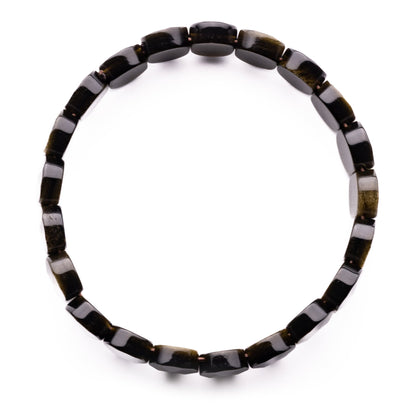 new golden black obsidian bracelet reiki
