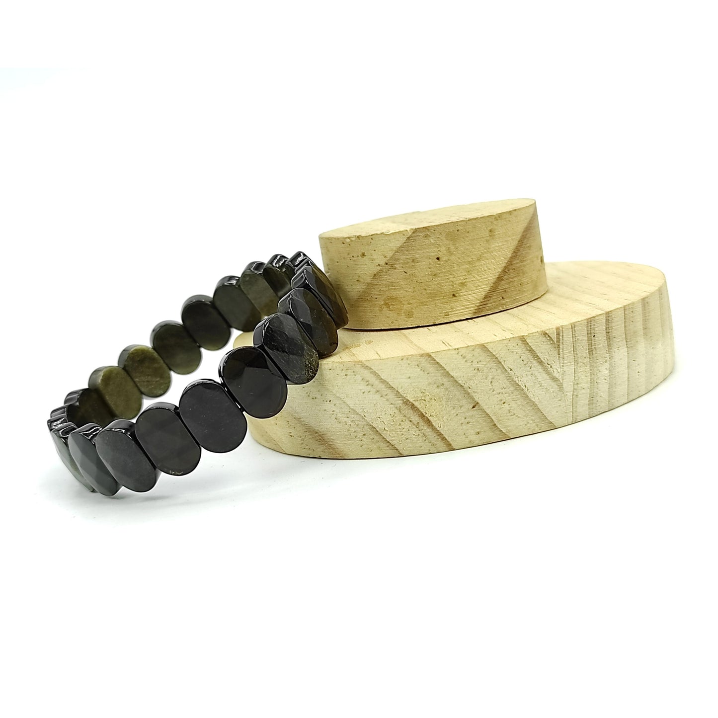 new golden black obsidian bracelet reiki healing crystal
