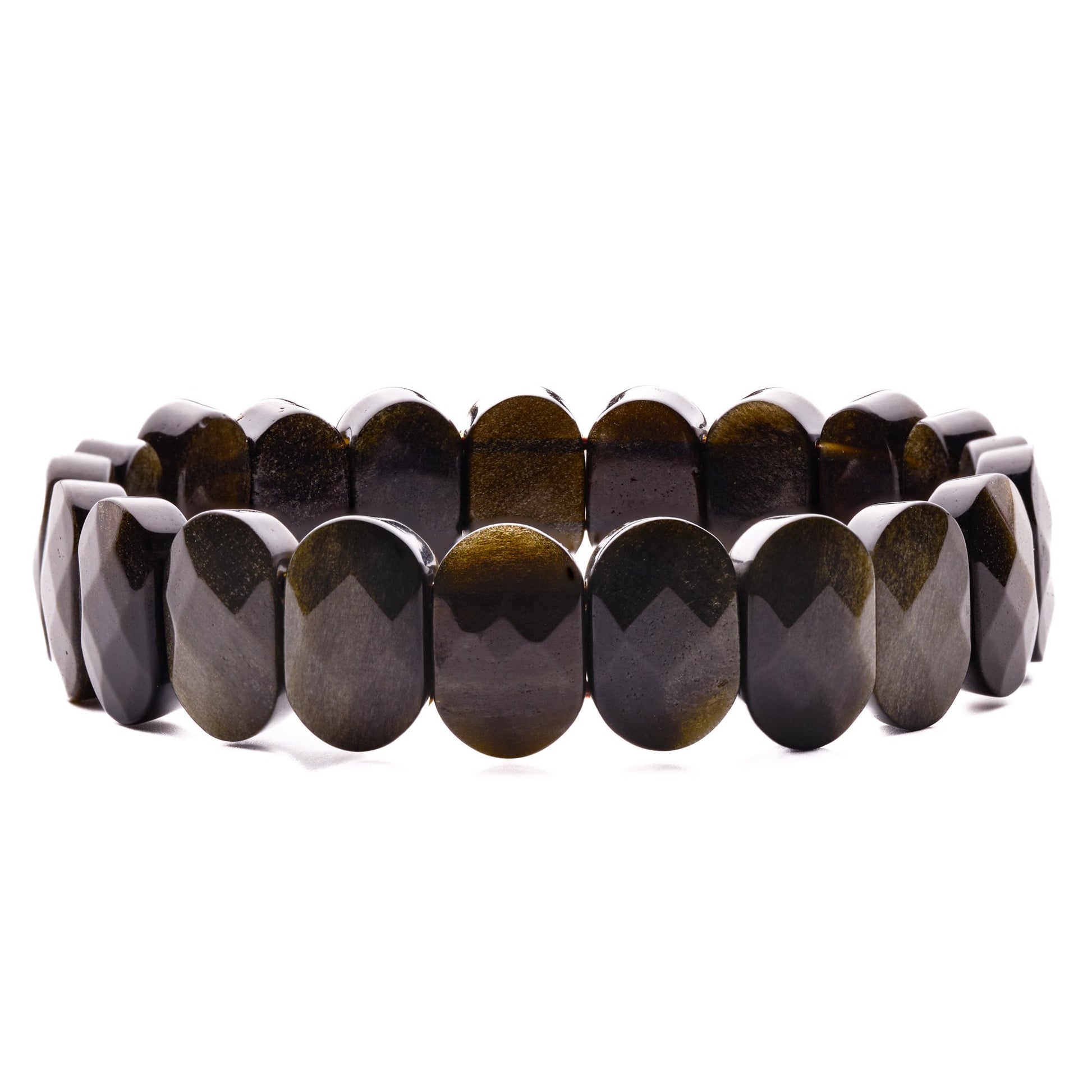 new golden black obsidian bracelet reiki
