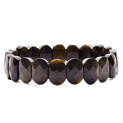 new golden black obsidian bracelet reiki