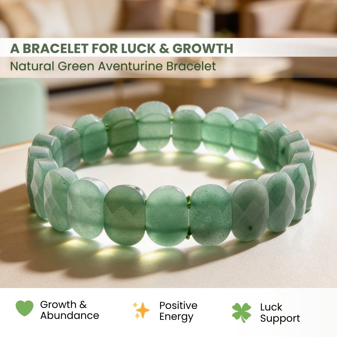 New Green Aventurine Bracelet Better Job Opportunities, Good Health, Increase Prosperity (Single Piece) - plusvalueindia