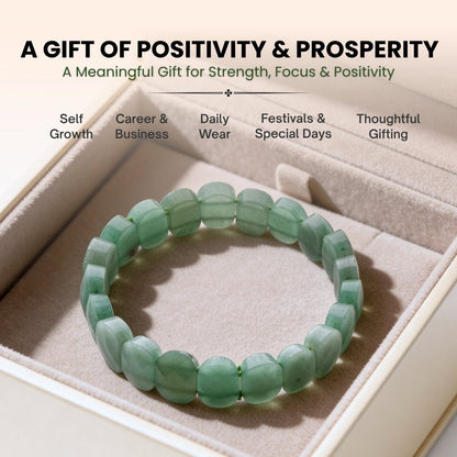 New Green Aventurine Bracelet Better Job Opportunities, Good Health, Increase Prosperity (Single Piece) - plusvalueindia
