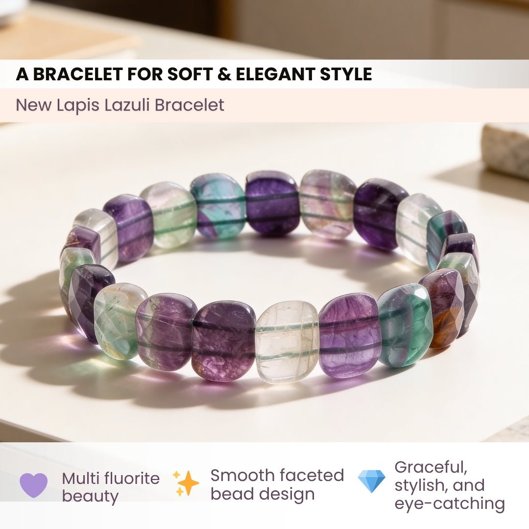 New Multi Fluorite Bracelet - A Brain Stone - plusvalueindia