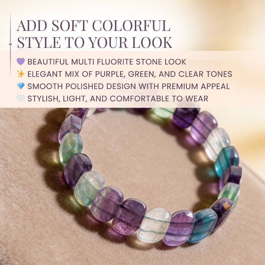 New Multi Fluorite Bracelet - A Brain Stone - plusvalueindia