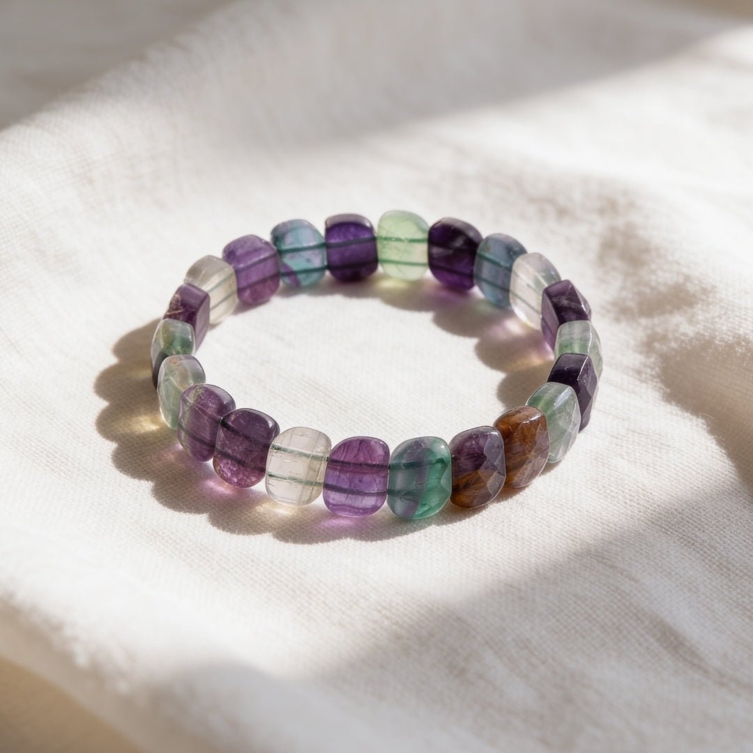 New Multi Fluorite Bracelet - A Brain Stone - plusvalueindia