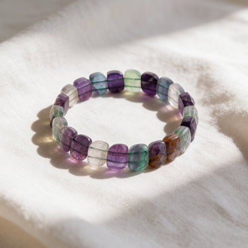 New Multi Fluorite Bracelet - A Brain Stone - plusvalueindia