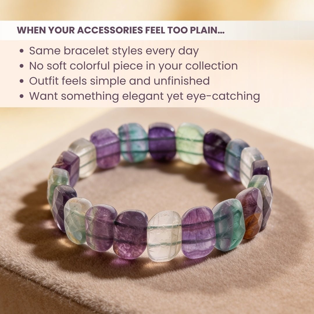 New Multi Fluorite Bracelet - A Brain Stone - plusvalueindia