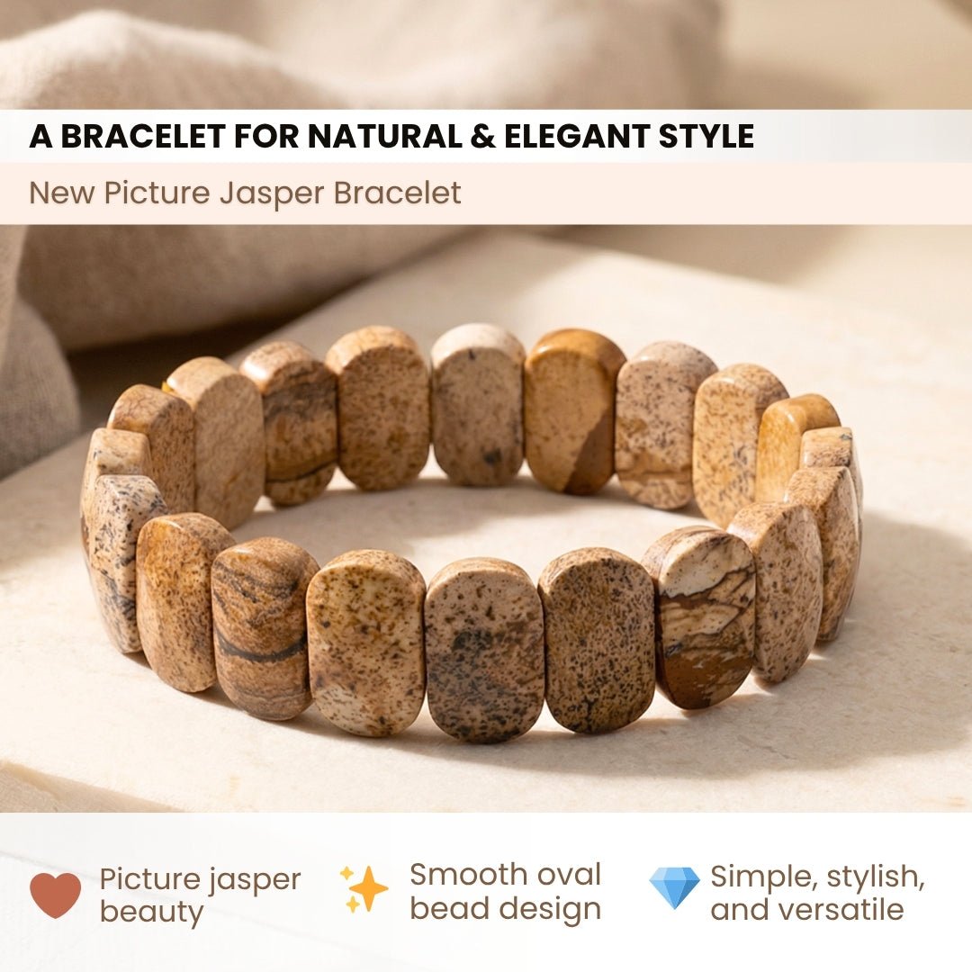 New Picture Jasper Bracelet for Men Women Boys and Girls (1pc) - plusvalueindia