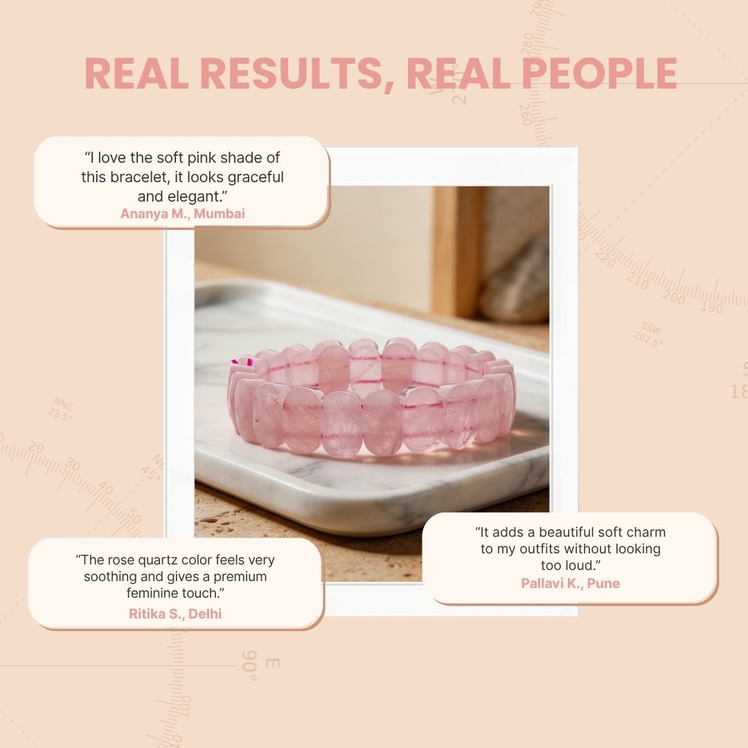 New Pink Rose Quartz Bracelet For Love, Relationship & Marriage - plusvalueindia