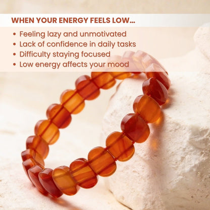 New Red Carnelian Beads Bracelet For Men & Women - plusvalueindia