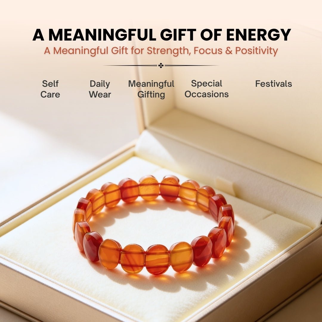 New Red Carnelian Beads Bracelet For Men & Women - plusvalueindia