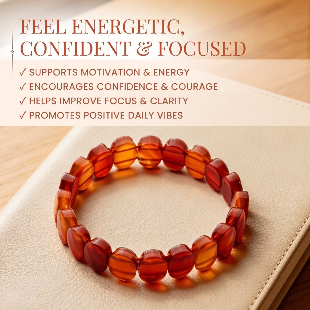 New Red Carnelian Beads Bracelet For Men & Women - plusvalueindia