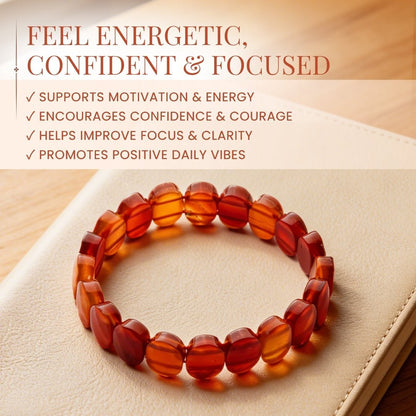 New Red Carnelian Beads Bracelet For Men & Women - plusvalueindia