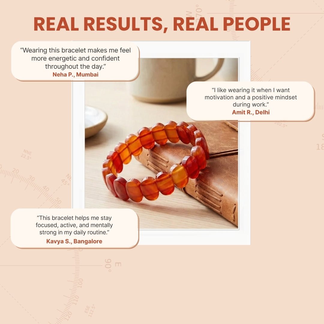 New Red Carnelian Beads Bracelet For Men & Women - plusvalueindia