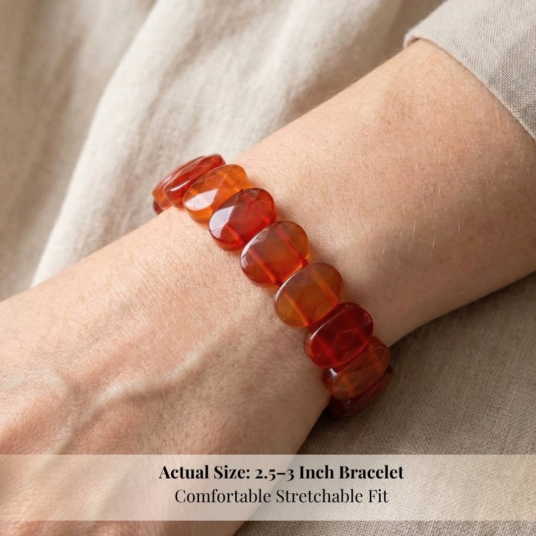New Red Carnelian Beads Bracelet For Men & Women - plusvalueindia