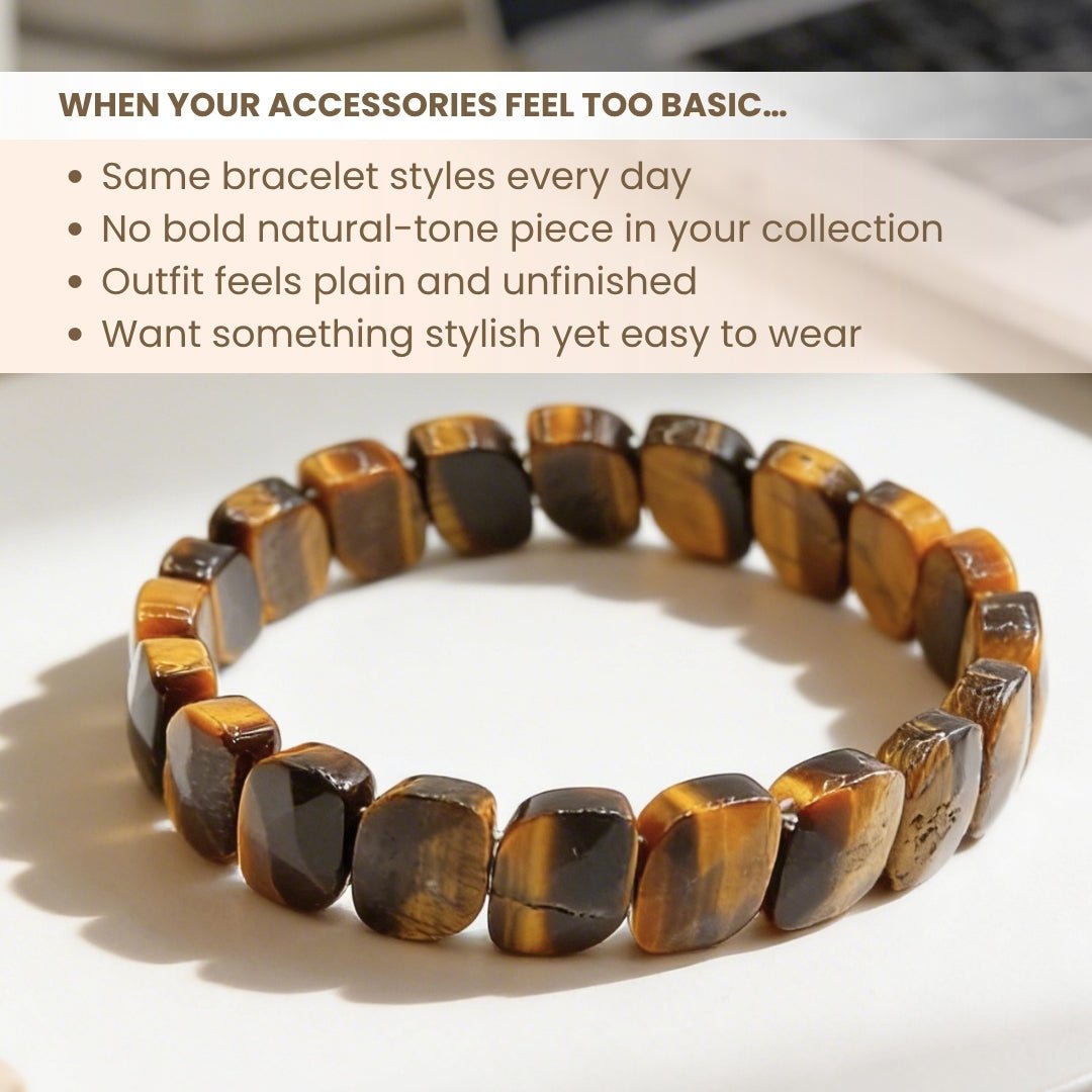 New Tiger Eye Bracelet - Stone of Courage - plusvalueindia