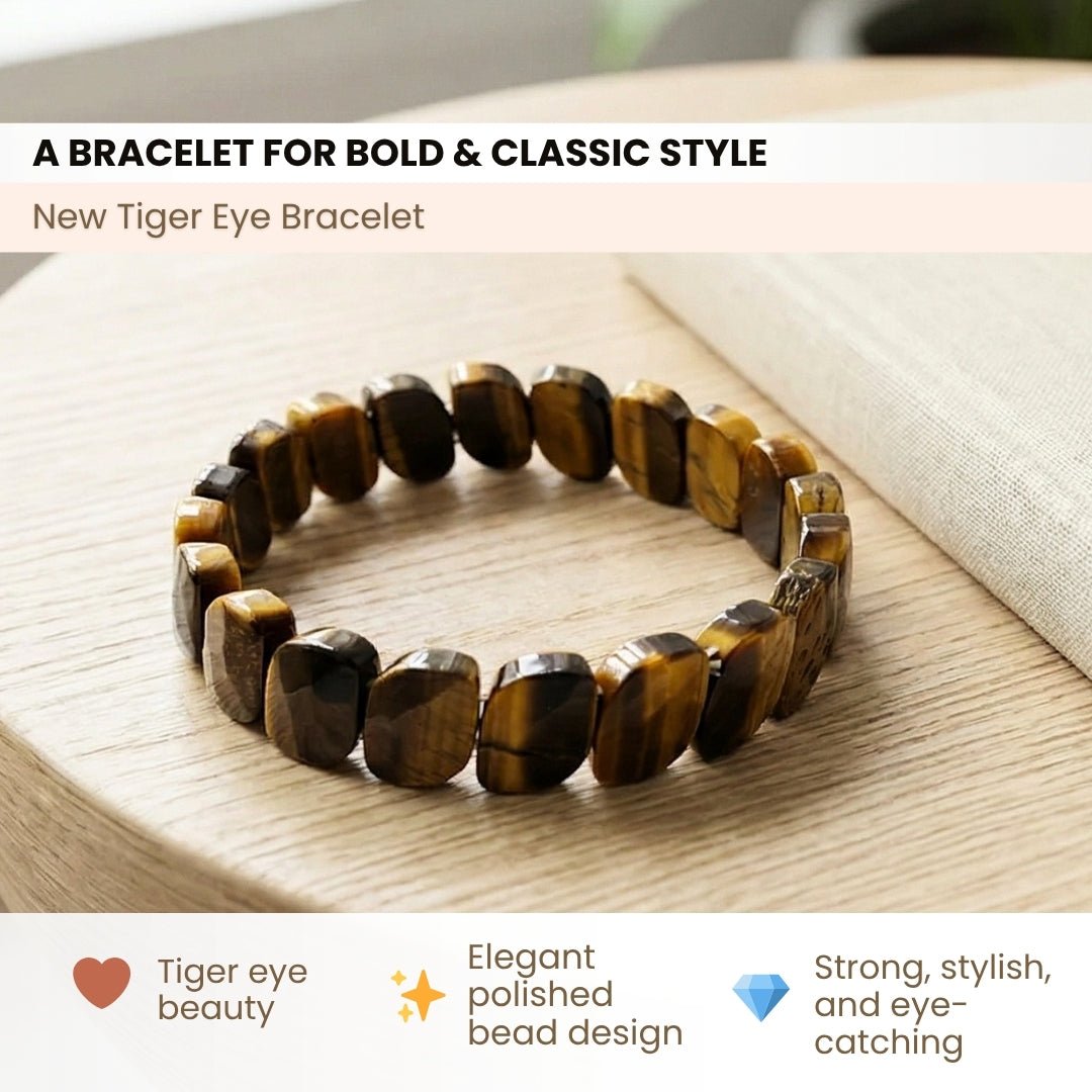 New Tiger Eye Bracelet - Stone of Courage - plusvalueindia
