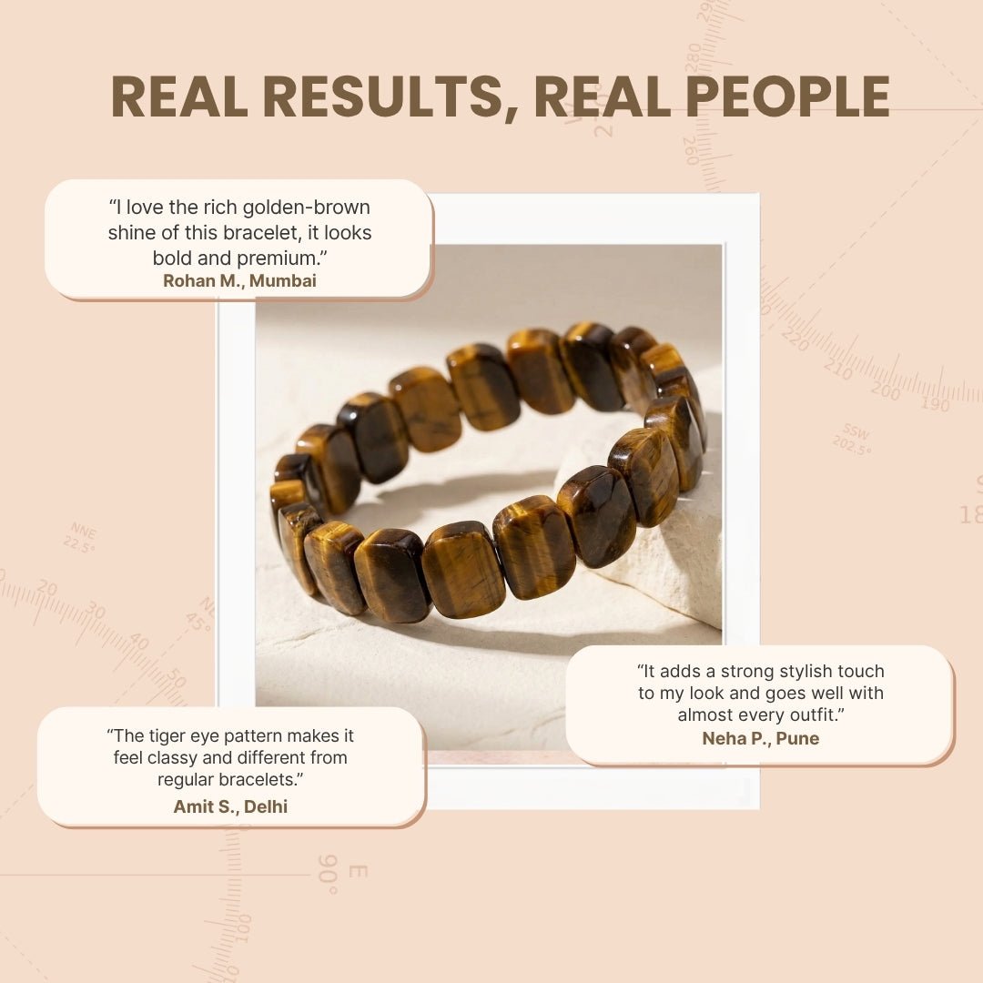 New Tiger Eye Bracelet - Stone of Courage - plusvalueindia