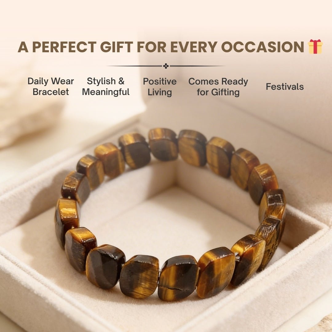 New Tiger Eye Bracelet - Stone of Courage - plusvalueindia