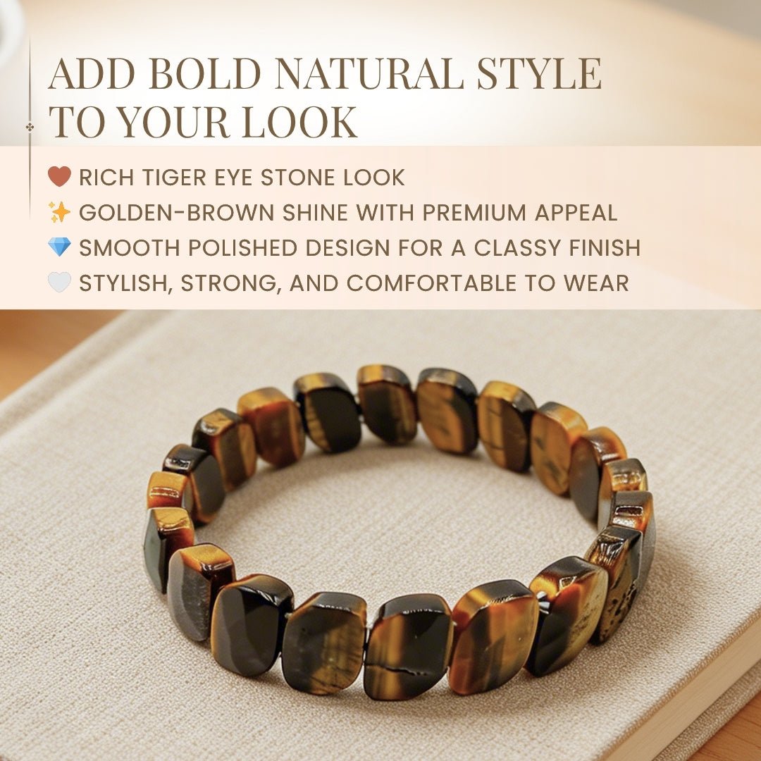 New Tiger Eye Bracelet - Stone of Courage - plusvalueindia