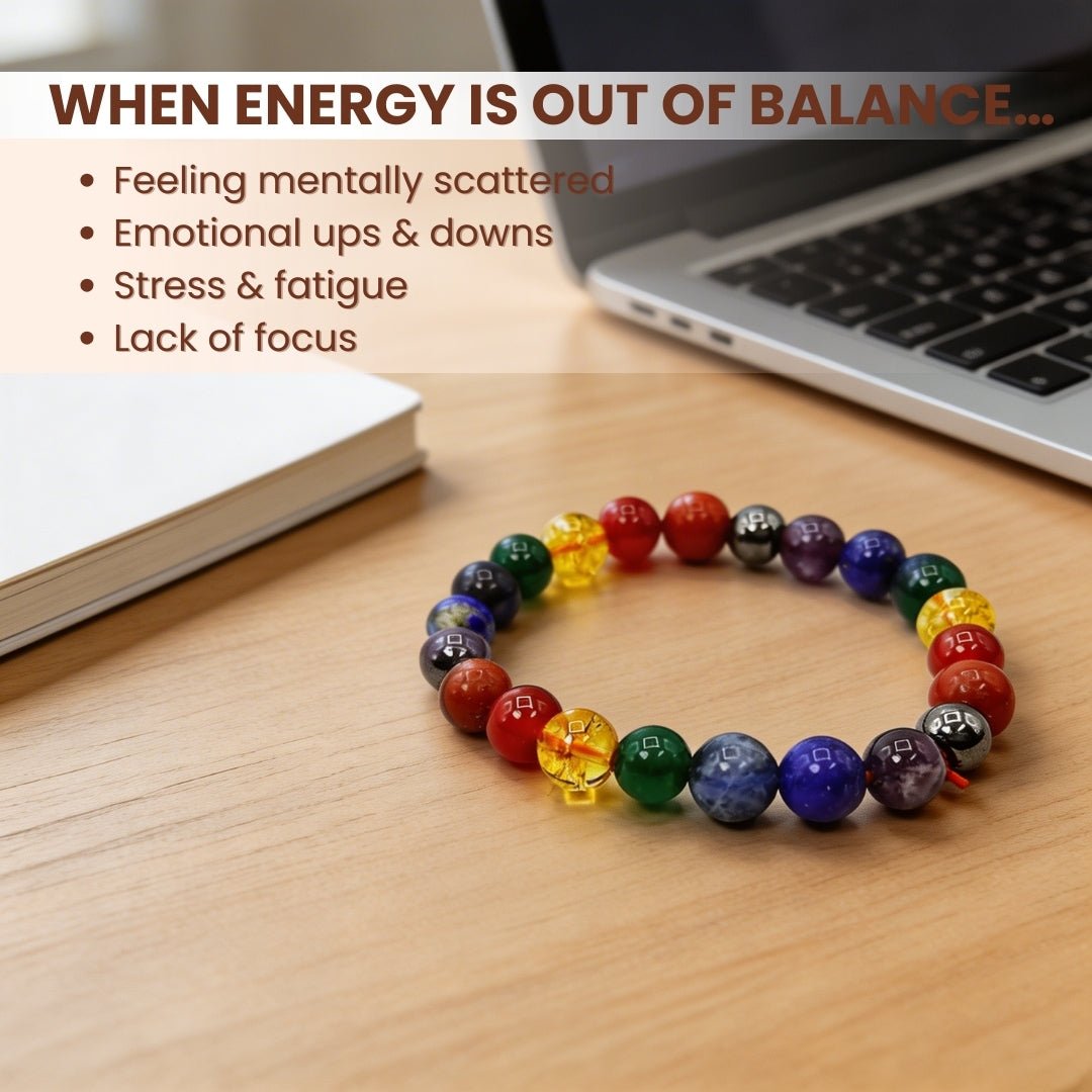 Original 7 Chakra Protection Bracelet for Men & Women [Natural stones] - plusvalueindia