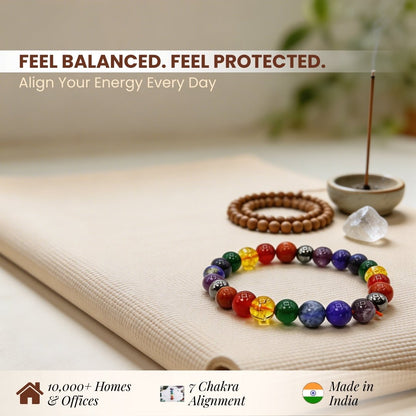 Original 7 Chakra Protection Bracelet for Men & Women [Natural stones] - plusvalueindia