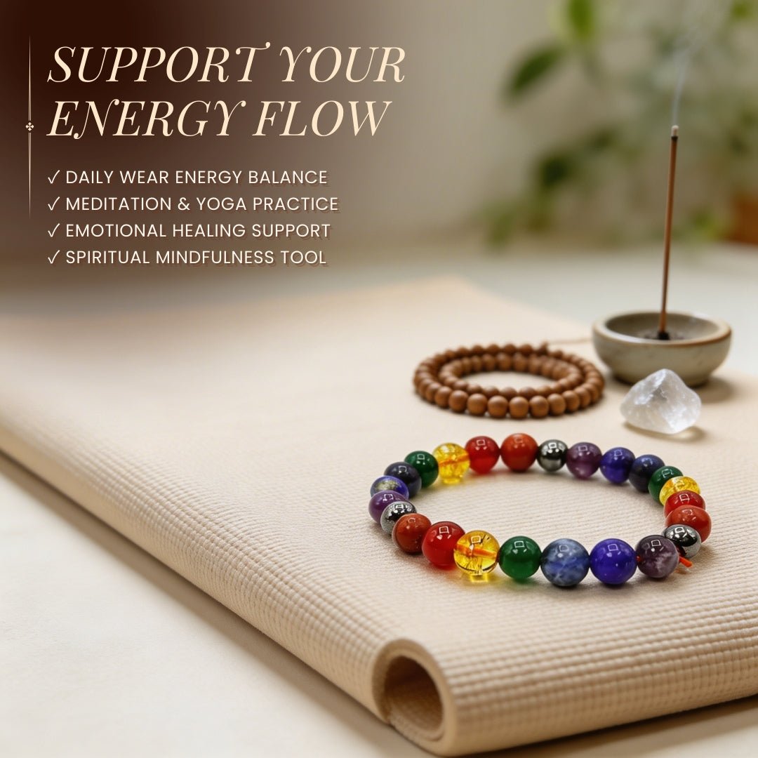 Original 7 Chakra Protection Bracelet for Men & Women [Natural stones] - plusvalueindia
