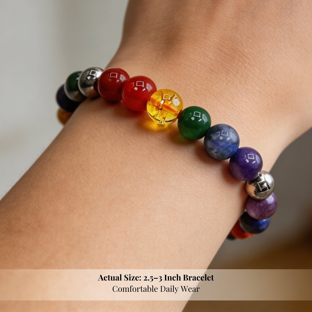 Original 7 Chakra Protection Bracelet for Men & Women [Natural stones] - plusvalueindia
