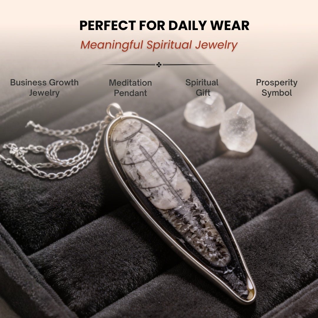 Orthoceras Fossil Kuber Stone Finance Pendant - plusvalueindia