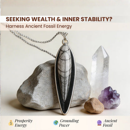 Orthoceras Fossil Kuber Stone Finance Pendant - plusvalueindia