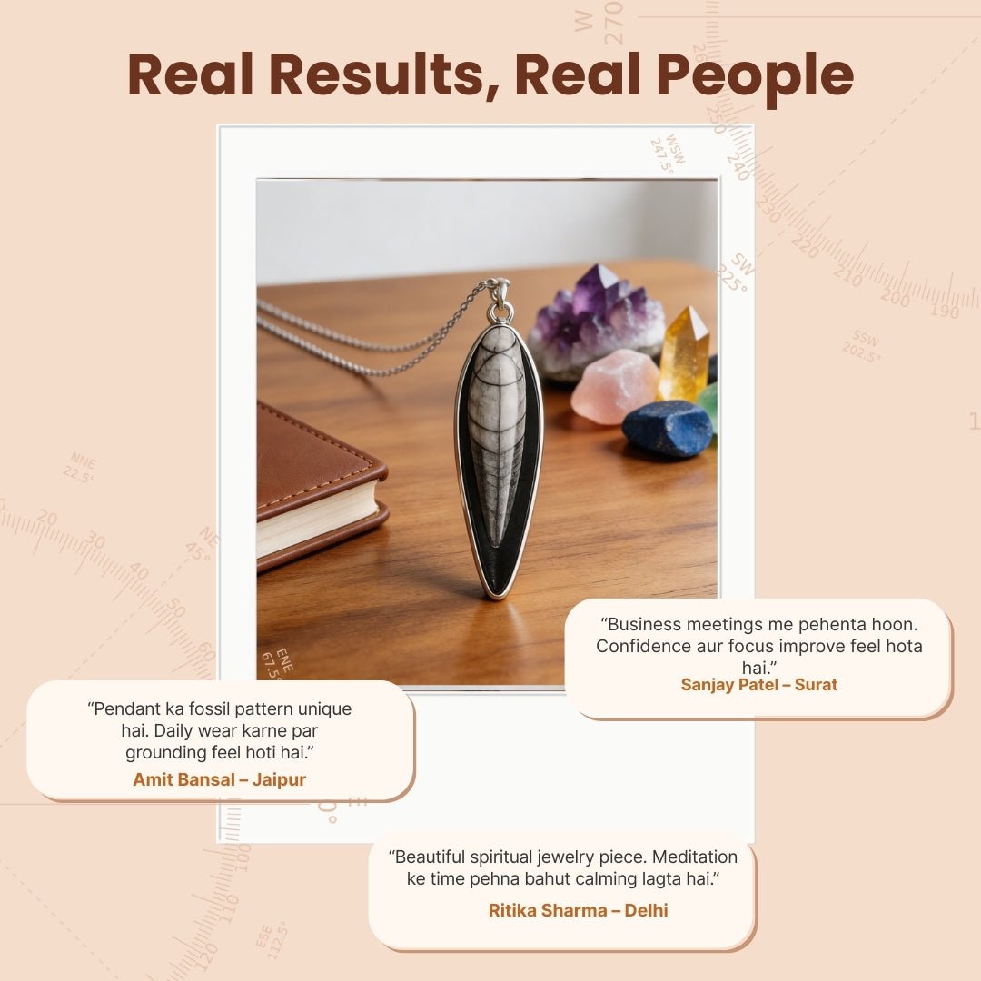 Orthoceras Fossil Kuber Stone Finance Pendant - plusvalueindia