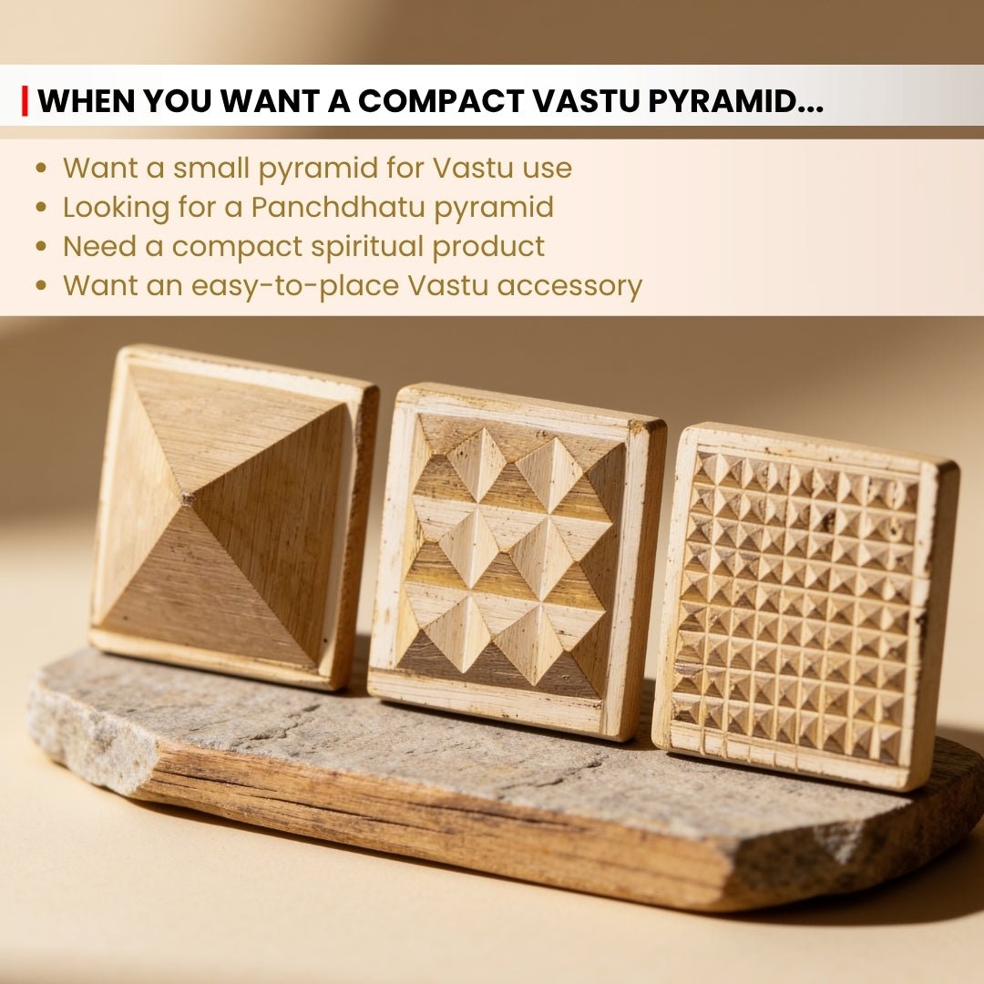side profile of the 1 inch panchdhatu pyramid and sloping faces
