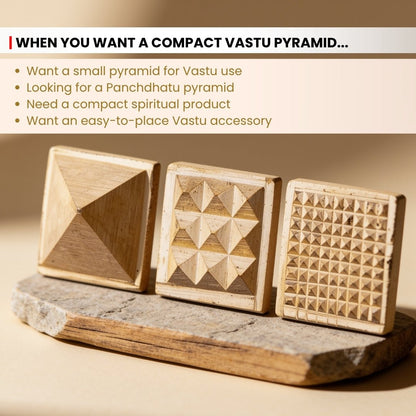 side profile of the 1 inch panchdhatu pyramid and sloping faces