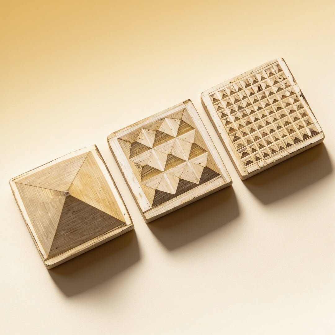 panchdhatu pyramid 1 inch vastu product on a plain background