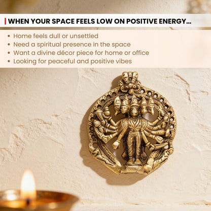 Panchmukhi Hanuman Brass Statue for Main Door - South & South-West Vastu Protection, Home & Office - plusvalueindia