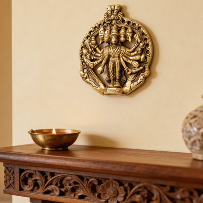 Panchmukhi Hanuman Brass Statue for Main Door - South & South-West Vastu Protection, Home & Office - plusvalueindia