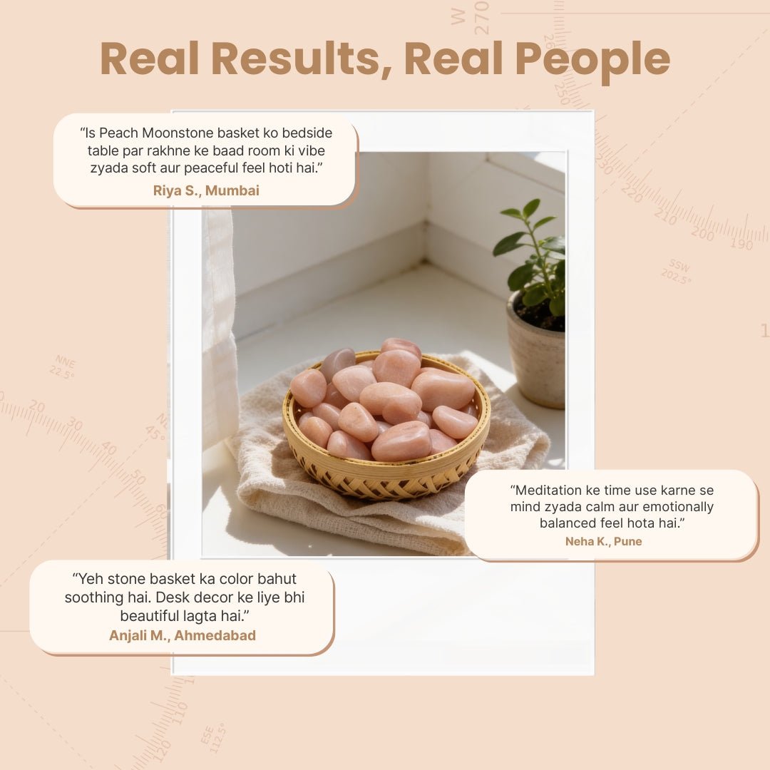 Peach Moonstone Tumbled Stone Pebbles - plusvalueindia