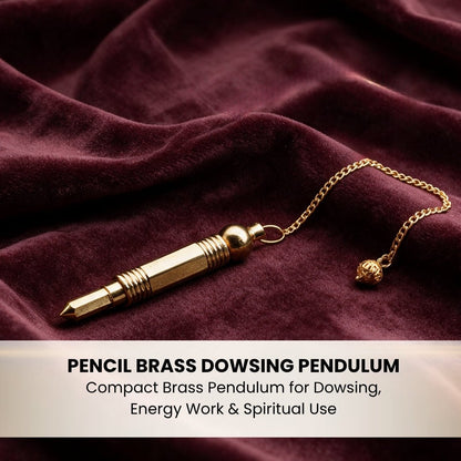 pencil brass pendulum body measuring approximately 3 x 0.5 inch
