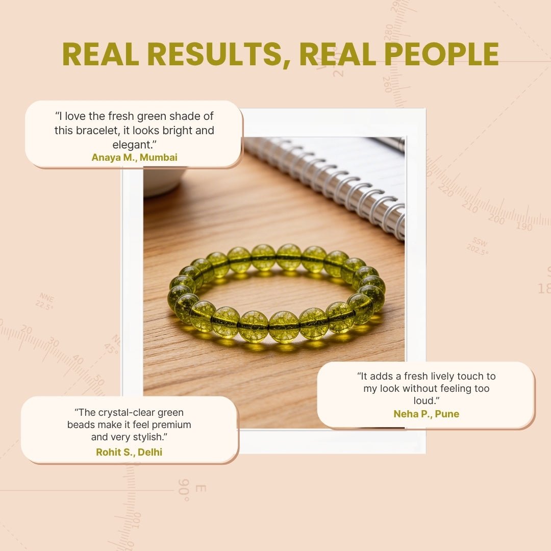 Peridot Stone Bracelet - plusvalueindia