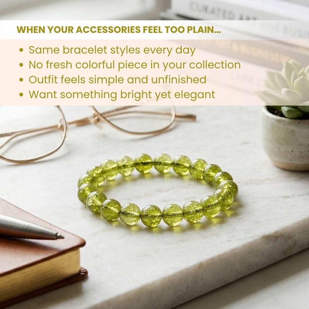 Peridot Stone Bracelet - plusvalueindia