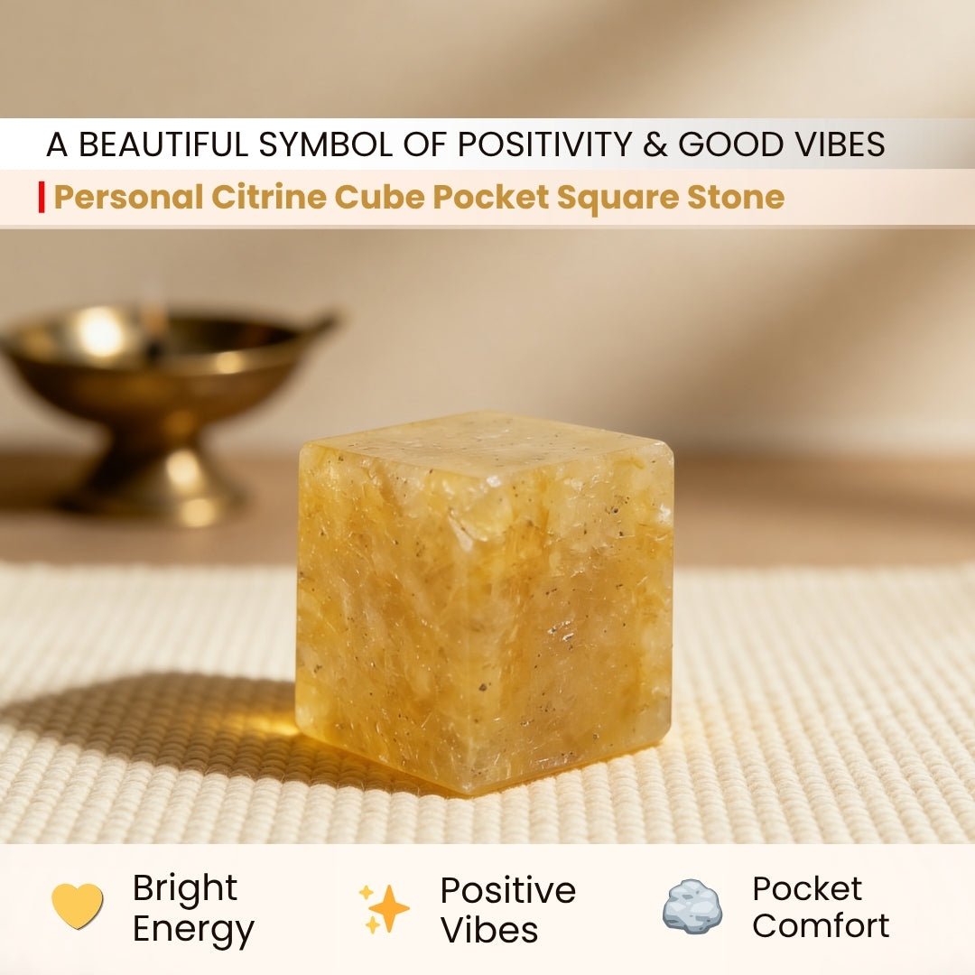 Earth Vastu Cubes-Yellow Citrine Quartz Size 0.5 Inches - plusvalueindia