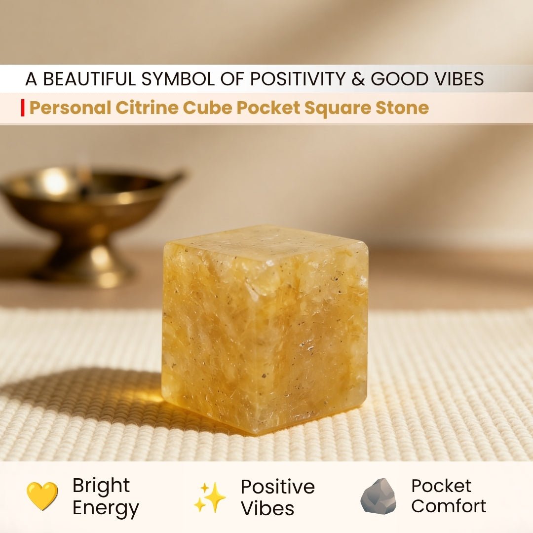 Citrine Pocket Stone Natural Crystal - Money Stone for Financial Luck, Wealth & Career - plusvalueindia
