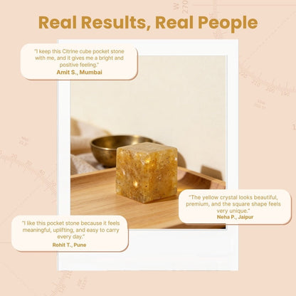 Earth Vastu Cubes-Yellow Citrine Quartz Size 0.5 Inches - plusvalueindia